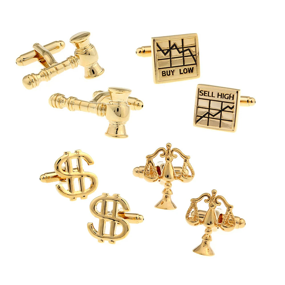 New Design Stock Lot Cufflinks for Men Custom Logo Gold Cufflinks for Men Decoration