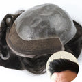 EMEDA Men's Toupees BIO Invisible swiss Lace Pu Knotted  Piece Hair Patch Breathable Toupee Hair Prosthesis