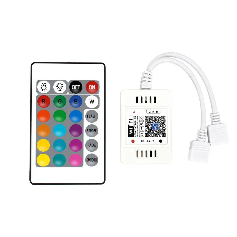 DC12V 24V Wireless Double Output Magic Home RF24 Keys Smart WiFi Controller Dimmer with DIY Microphone Music Mode