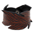 New Design Creative Personalized Leaf Shape Genuine Leather Embossed Men's Bracelet Punk Rock Cuff Bangle