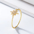 Fashion Minimalist Jewelry 925 Sterling Silver Diamond Star Moon Ring Micro Pave Zircon Finger Gold Ring