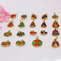 JF8727 Vintage Chinese Traditional Multicolor Enamel Lucky Fortune Cloisonne Charm Pendants