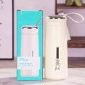 Simple Design Fashion Travel Water Bottle Double-Walled Glass Flask with Lifting Rope for Drinking on the Go