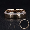 10k Yellow Solid Gold Classic Style Small Size Moissanite and /lab Grown Diamond Pave Setting Moissanite Men Ring
