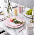 Creative Phnom Penh Ceramic Dinner Plate Simple Pink Dot Flat Plate Western Steak Dessert Plate