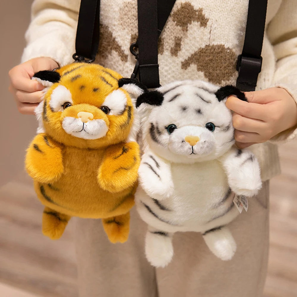 Small Cute Stylish Lady Fashion Cartoon Children's Kids Plush Stuffed Soft ZIP Closure Single Strap Crossbody Shoulder Bag