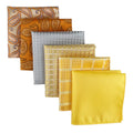 Handmade Yellow Silk Pocket Square for Men Gold Personalised Men's Handkerchief Japan Wholesale