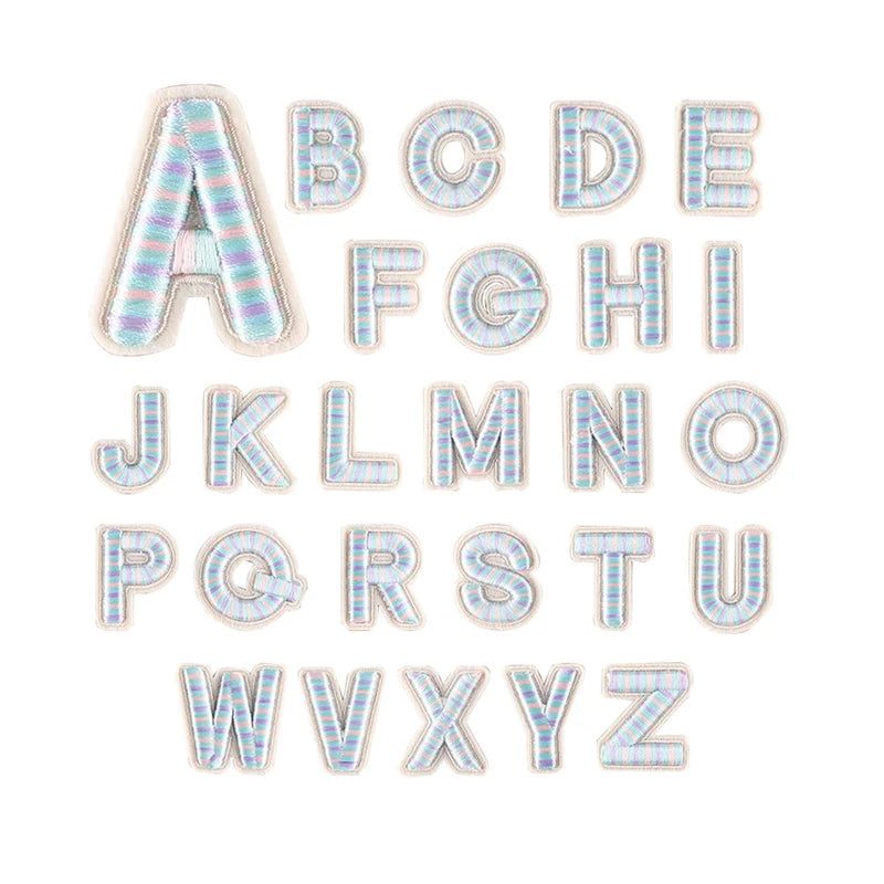 New Design 4cm Small Size Iron on Embroidered 3D Letter Alphabet Patch for Wash Bag Decoration