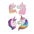 Wholesale Hot Press Iron on Large Size Cartoon Animal Applique Badge Embroidery Sequin Patch Glitter Unicorn Applique Patches