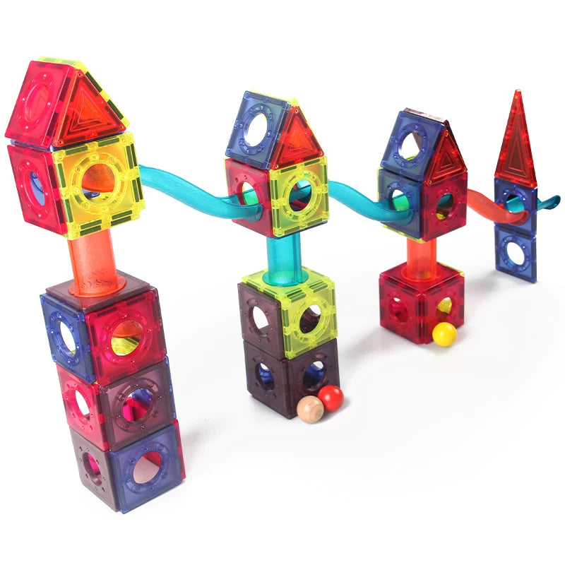 Educational Modern Buildings Magnetic Tiles 40-Piece ABS Plastic DIY Creative Building Blocks Block Set