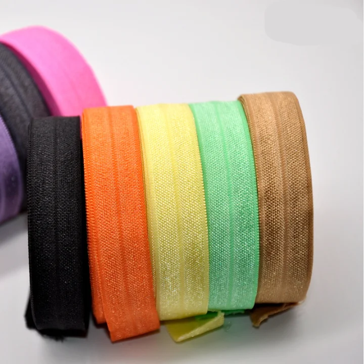 Wholesale Shiny Fold Over Elastic FOE Elastic Ribbon DIY Hair Elastic 96 Colors in Stock