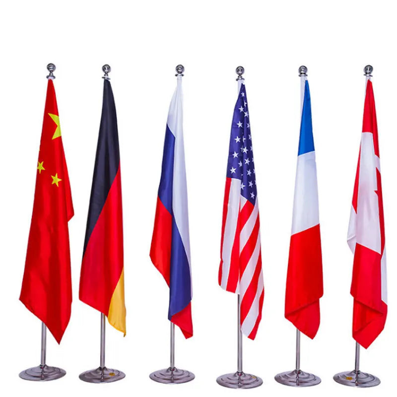2023 New Hot Sell Custom Office Floor Pennant Flag Flying Outdoor Aluminum Flagpole Portable MOQ 1pc Full Color Digital Printing