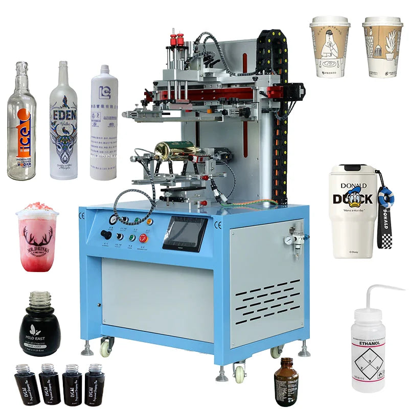 Multi-Color HDPE Plastic Bottle Perfume Nail Polish Jar Screen Printing Machine with Color Sensor