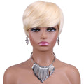 Weiqi Hair Wholesale 613 Colors Bob Straight Wigs Pixie Cut None Lace Wig Virgin Brazilian Short Cut Human Hair Wigs Vendors