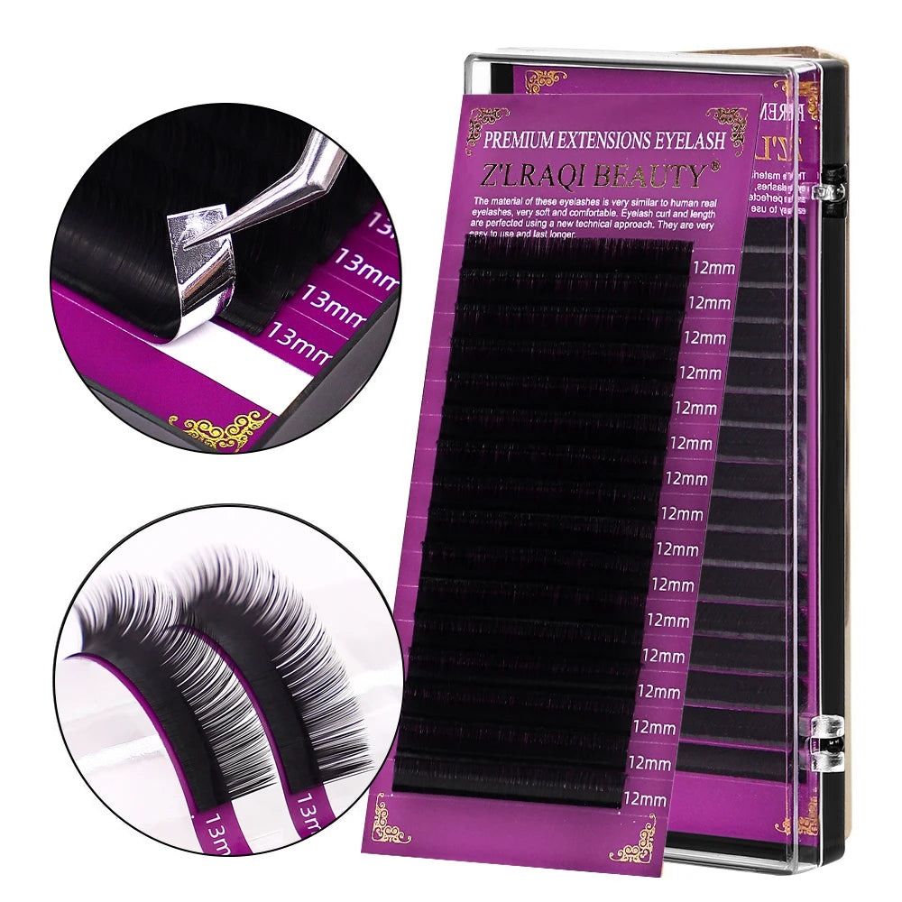 0.07mm Yy Matte Black Volume Silk Mink Lash Extension Supplies Private Label Individual Eyelashes Cashmere Lash Extensions Trays