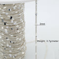 High Quality Jewelry Curb Valentine Custom Silver Chain 925 Sterling Silver Made in Italy Chain in Roll by Meter