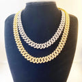 RQ Hip Hop AAA+ 12MM Prong Cuban Chain 2 Row Iced Out Bling Rhinestone Zircon Paved Necklaces Bracelets for Men Women Jewelry
