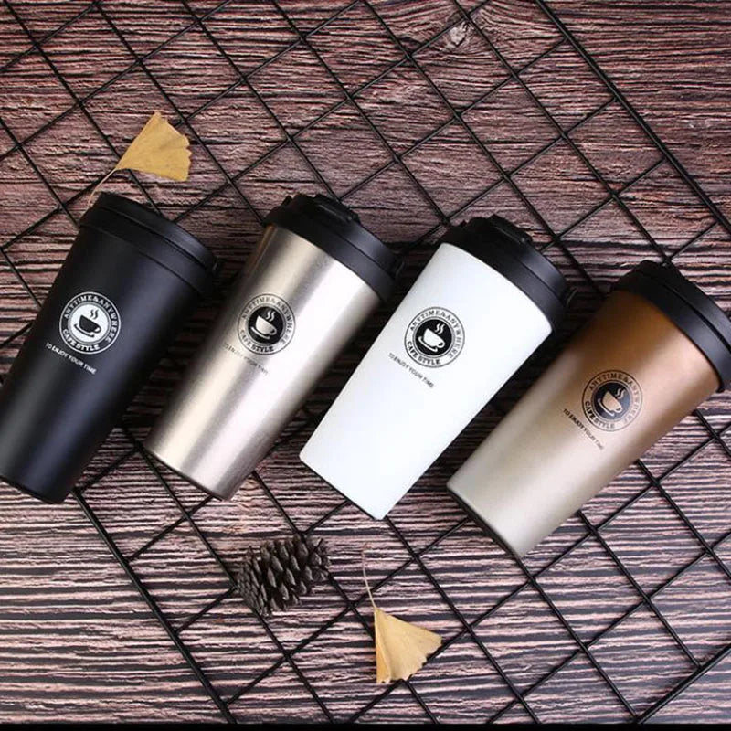 Solhui Portable Stainless Steel Reusable Coffee Cup Thermos Coffee Mug Termos with Handle
