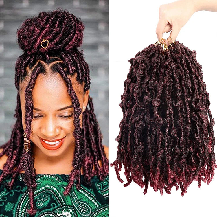 Butterfly Locs Crochet Hair Extensions 14 18 24  Inch Distressed Butterfly Locs Braids Dreadlocks Synthetic Hair for Women