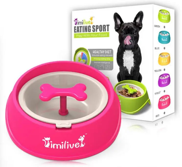 Custom Classic Plastic Dog Cat Pet Slow Feeder Food Bowl