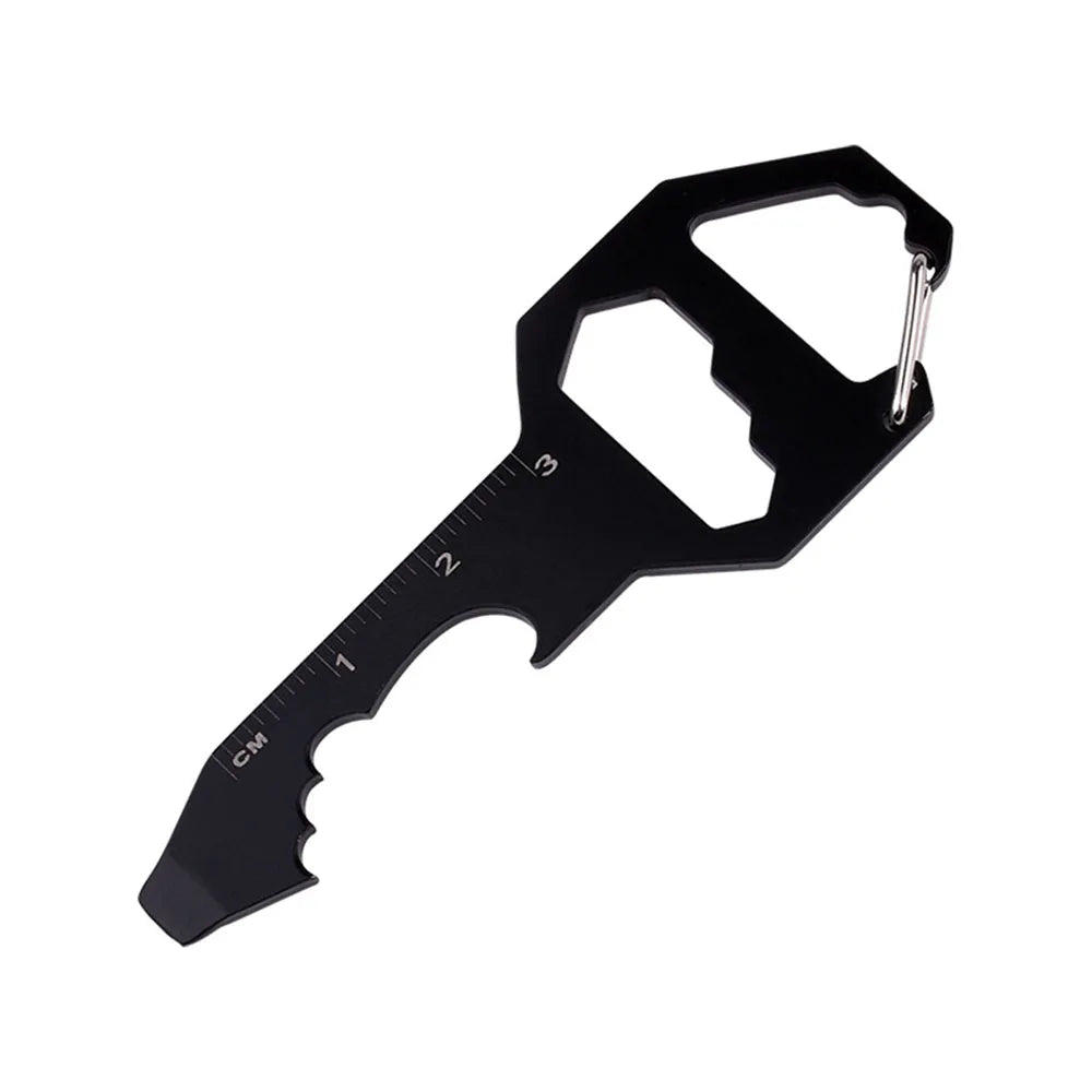 Custom Wholesale Multifunction 6 in 1 Utili-key Chain Screwdriver Key Shaped Bottle Opener Keychain