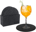 8 Pack Coasters for Drink Chic Coasters with Holder Classic Absorbent Thick Felt Cup Mats for Water Beer Coffee Tea Cocktail