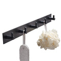 Hot Sale Wholesale Bathroom Wall Mounted Hook Black Space Aluminum Five Robe Towel Hook