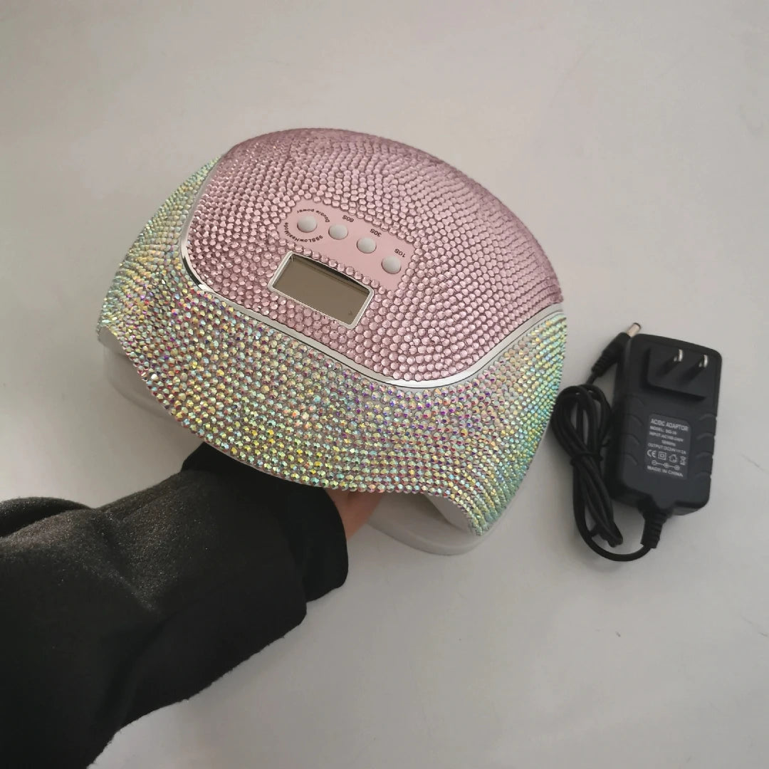Wholesale Bling Rhinestone Wireless Battery Charging Nail Lamp 120w Rechargeable Nail Lamp Cordless Nail Baking Light Tool