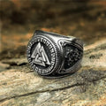 SC Vintage Viking Desgin Talisman Rings Titanium Steel Triangle Open Rings Stainless Steel Knuckle Rings for Men
