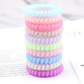 No Crease TPU Material Durable High Quality Hair Rings Phone Cord Hair Ties Solid Color Spiral Ponytail Holders Women Girls