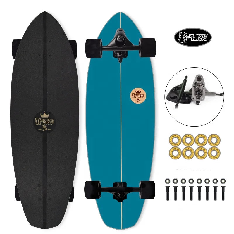 BLKS Surf Skateboard Carving Pumping Cruiser CX7 Surfskate 7 Ply Maple Wooden Deck 32 Inch Surf Skateboard