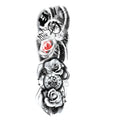Runzio TQB-54 Arms & Legs Full Sleeves Flower Clock Growing up Temporary Tattoo Stickers 170x480mm Lasting 3-7 Days