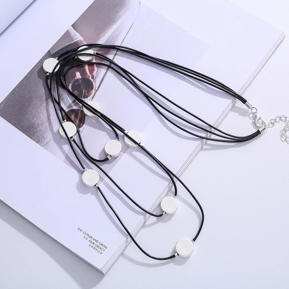 TongLing New Fashion Alloy Sweater Exquisite Simple Multi-layer Classic Three-layer Necklace Jewelry Women Wholesale