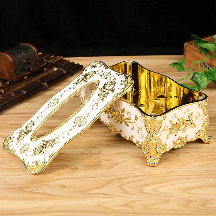 Wholesale Vintage European Home Hotel Decorative Acrylic Tissue Box Luxury Tissue Paper Box