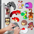 Christmas Cartoon Car Body Refrigerator Sticker 3D Visual Decoration Magnetic Suction Waterproof Decoration Christmas Stickers
