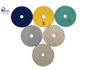 4 inch 3mm thickness white color China Super Quartz Marble Granite Wet Diamond 3 Step Polishing Pads