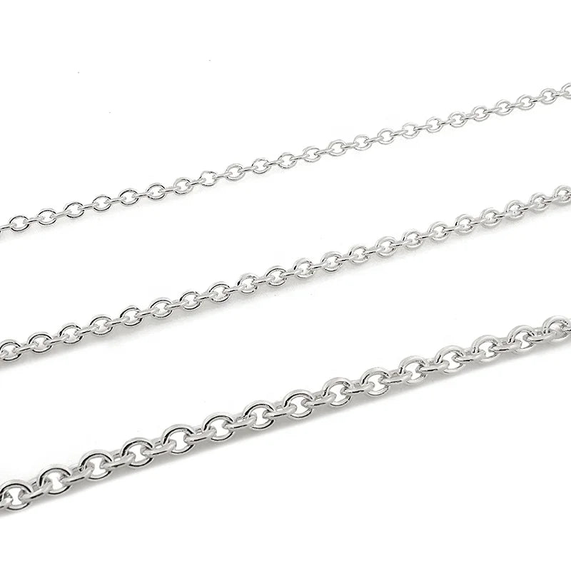 4mm 4.5mm 6mm Factory Wholesale Cable Chain in Roll Pure Jewelry 925 Sterling Chain Meter for Permanent Jewelry Making