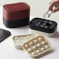 Eco-friendly Easy to Release Ball Square Ice Maker Mould Silicone Ice Cube Tray with Lid Bin Ice Block Container