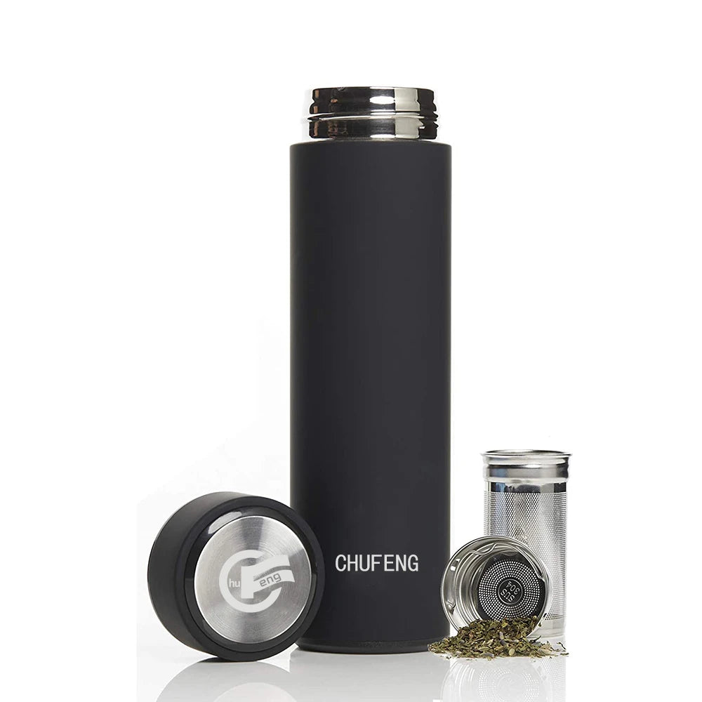 CHUFENG Custom logo 500ml Stainless Steel Double Wall Portable Vacuum Insulated Drink Water Bottle Class Thermos Flask