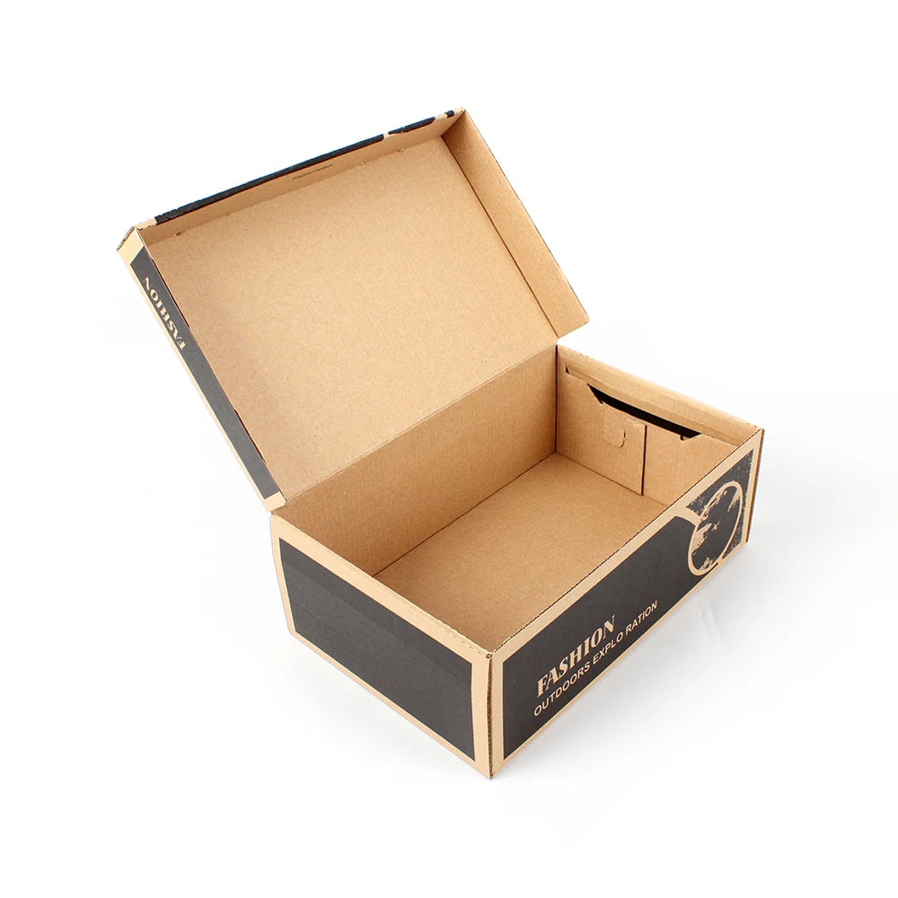 Custom Logo Printed Cardboard Foldable Luxury Shoes Packaging Box with Embossing and Matt Lamination Recyclable Folders