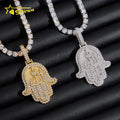 Men Jewelry Pass Diamond Tester 14K 18K Gold Plated 925 Silver Hamsa Logo Iced Out VVS Moissanite Pendant Hip Hop Pendant