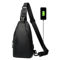 Wholesale Custom Waterproof USB Charging Sport Crossbody Sling Outdoor Large-capacity Travel Male Anti-Theft Chest Bag