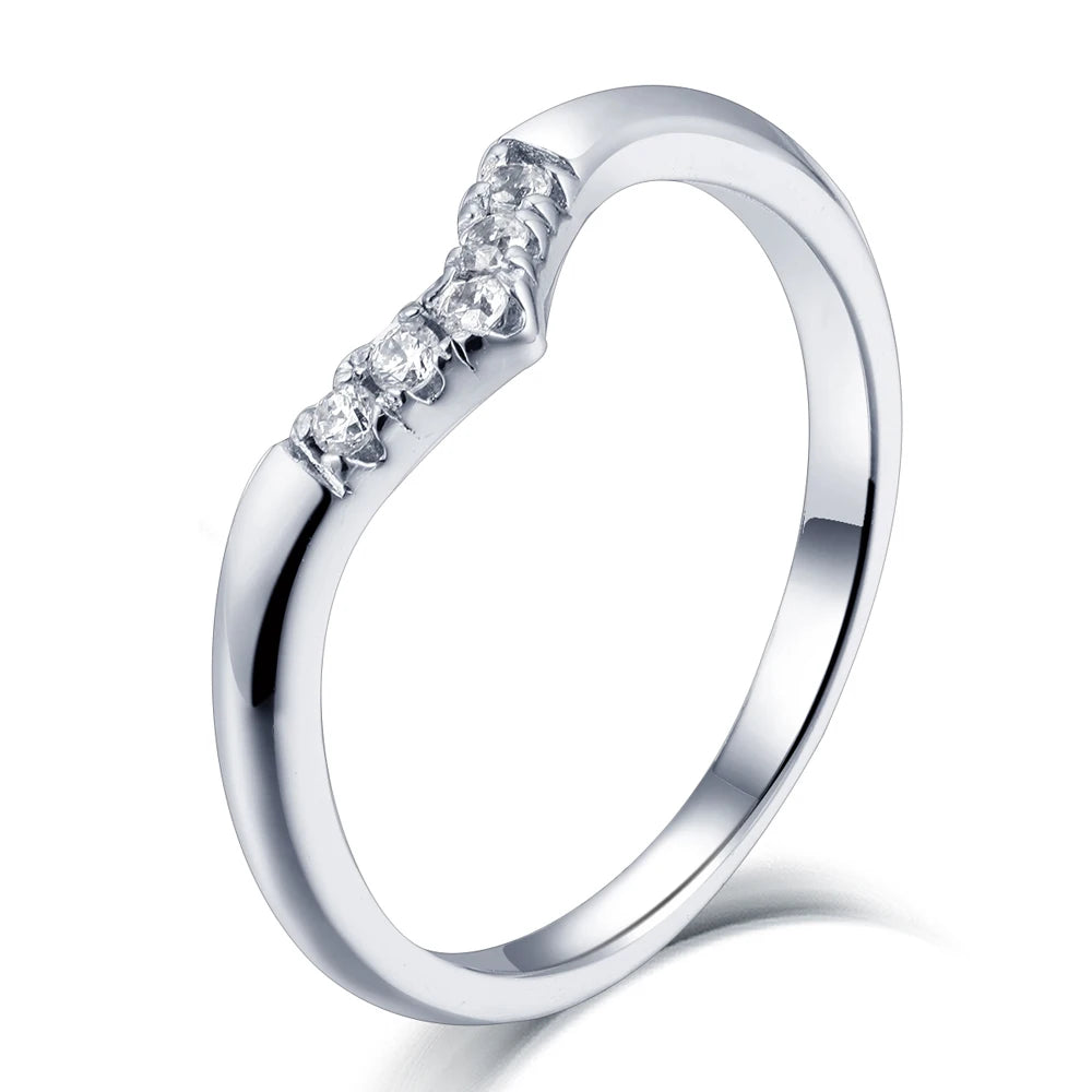 Wedding Engagement Silver Ring Rhodium Plated With 3A Cubic Zircon for Woman Rings Daily Wear Nickel Free Lead Free Jewelry