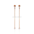 Pure Gold Jewelry 14K AU585 Solid Yellow Gold Long Chain Earrings Drop Earrings