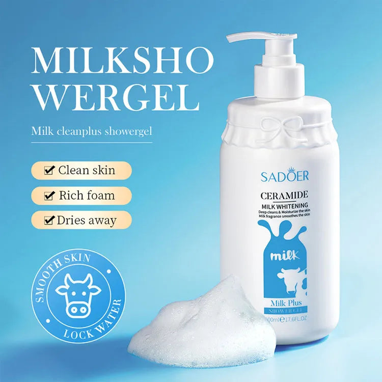 Organic Natural Exfoliating Peeling Shower Gel Whitening Milk Scrub Body Wash
