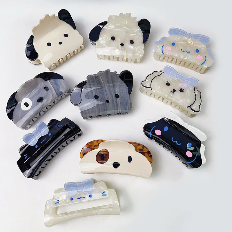 Cartoon Dog Shape Haarklammer Cute Acetic Acid Hair Claw Clips Acetate Hair Claw Clips for Girls