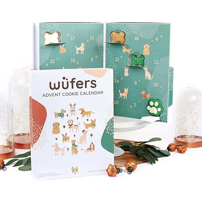 Empty Dog Advent Calendar Christmas Pet Treat Packaging with Matt Lamination for Dogs and Cats Custom Pet Food Countdown Box