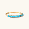LOZRUNVE Dainty Stacking 925 Sterling Silver Turquoise Ring 18k Gold Plated