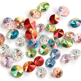 Hot Sales 3D Rivoli Shape Pointback LA Light Color Crystal Glass Loose for DIY Jewelry Hot Selling for Jewelry lovers