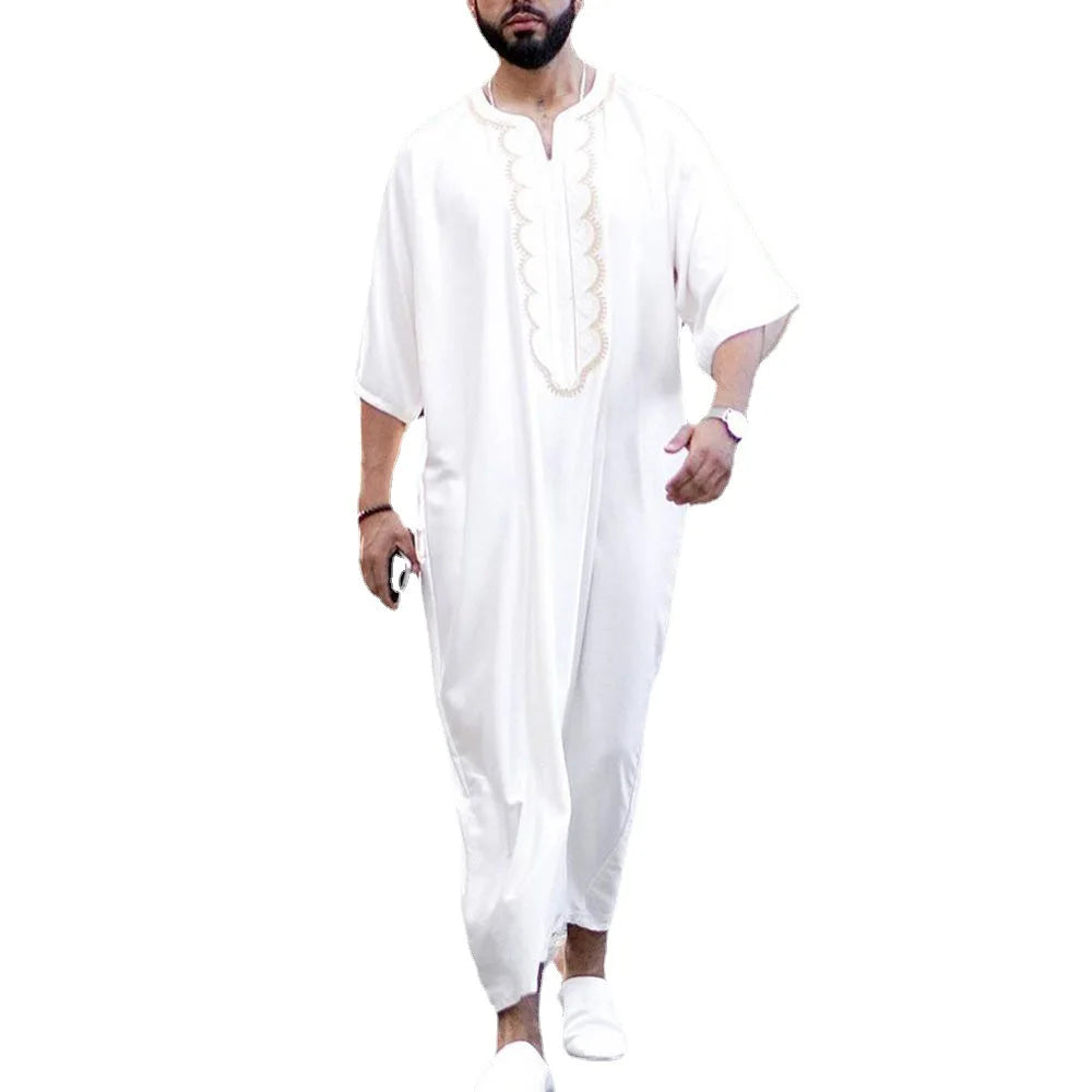 Casual Saudi Loose Medel East Muslim Abaya Arabic Kaftan Jalabiya for Men Thobe Islamic Clothing Plus Size
